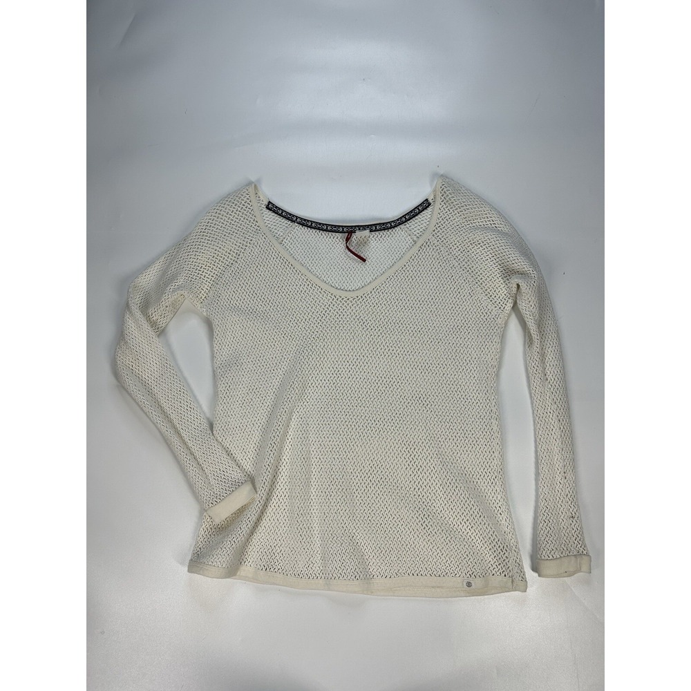 Element Sweater Top Womens Small Open Knit White Outdoor Gorpcore Boho Granola